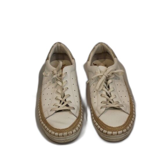 Sam Edleman kavi white white and tan accent size 8 flat sneakers - Picture 1 of 10